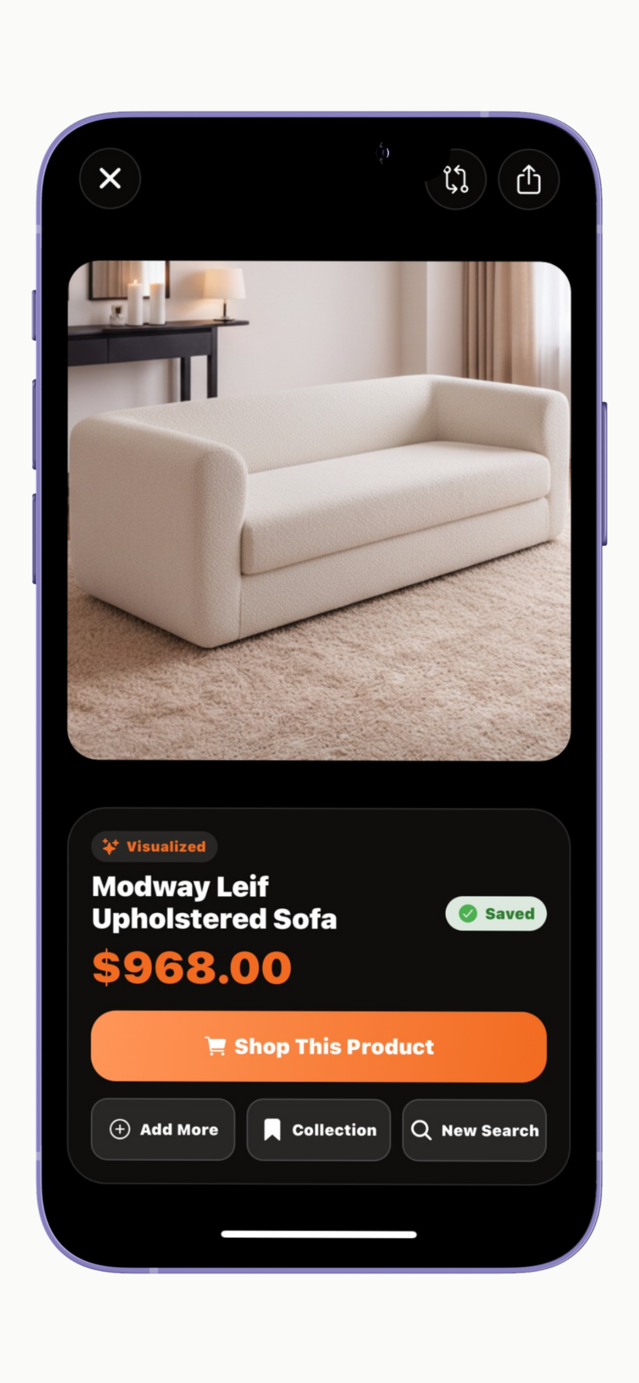 Visualized rug result in SnapStuff